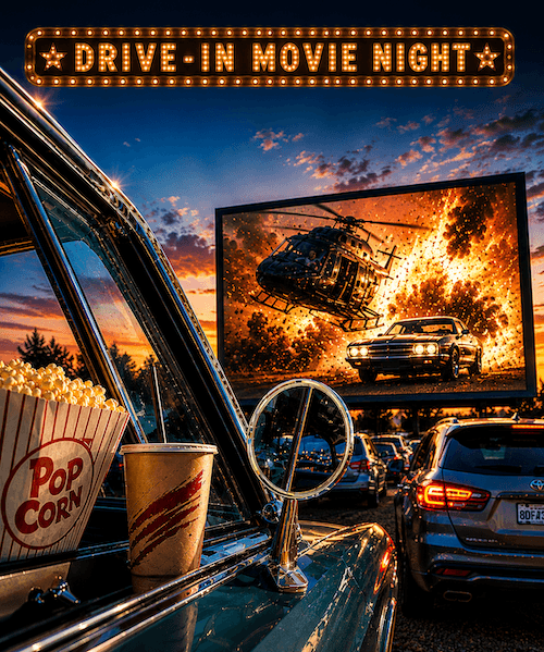 Drive In Movie Night @ Elko promo